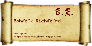 Bohák Richárd névjegykártya