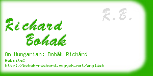 richard bohak business card