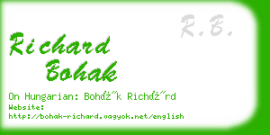 richard bohak business card